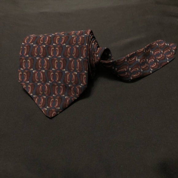 Jerry Garcia 100% Silk Tie. Red Room Collection. Burgundy, Black & Gold. Flaw‎ - Picture 3 of 8